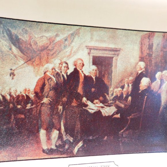 Houze Art Patriotic Glass Trays Declaration Independence, Washington, Old Glory - Picture 7 of 8